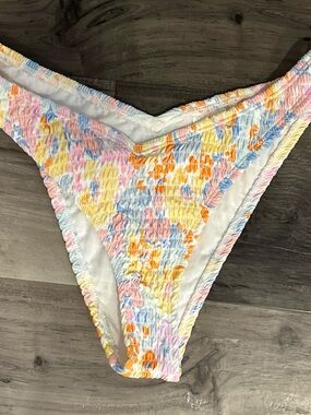 Wild Fable White and Pastel Ribbed Bikini Bottoms